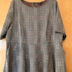 Torrid dress, black, red and white plaid. 3x